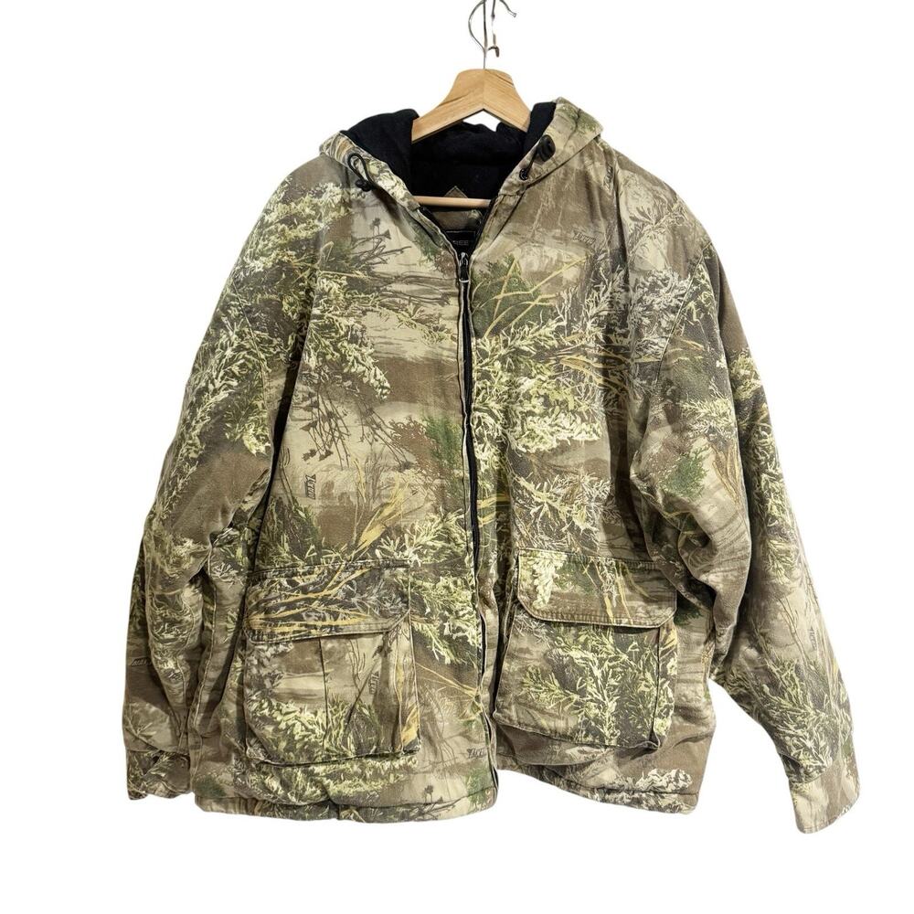 Realtree Men XL Hooded Camo Camouflage Full Zip Jacket Hunting